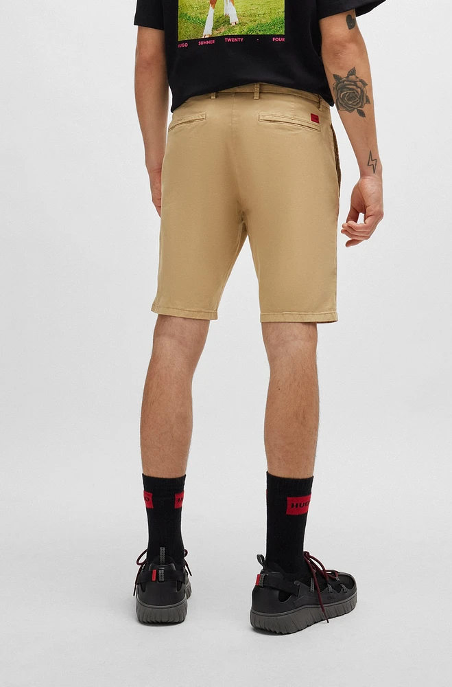 Slim-fit chino shorts stretch-cotton gabardine