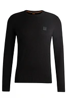 Crew-neck sweater cotton and cashmere with logo