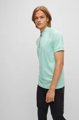 Slim-fit polo shirt active-stretch mesh