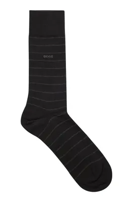 Regular-length striped socks in a stretch-cotton blend