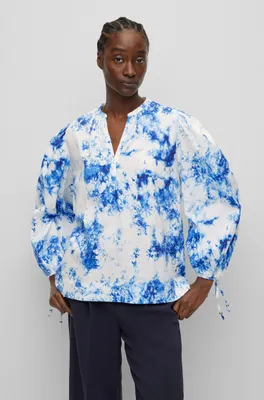 Relaxed-fit blouse tie-dye cotton