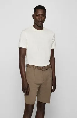 Slim-fit T-shirt two-tone silk and cotton