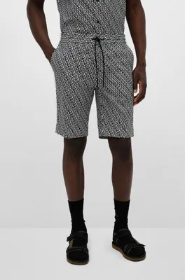 Slim-fit shorts all-over logo-print cotton
