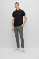 Stretch-cotton slim-fit polo shirt with logo patch