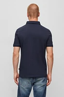 Stretch-cotton slim-fit polo shirt with logo patch