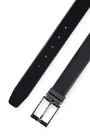 Reversible belt in smooth and structured Italian leather