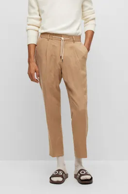 Tapered-fit trousers with drawstring waist