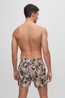 Floral-print swim shorts with logo detail