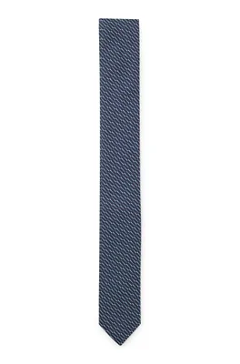 Silk-jacquard tie with diagonal stripes