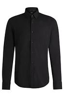 Slim-fit shirt performance-stretch cotton-blend jersey