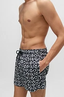 material swim shorts with logo print