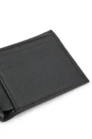 Grained Italian-leather wallet with metal logo lettering