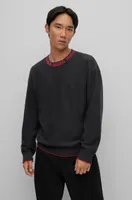 Oversize-fit sweater with logo collar