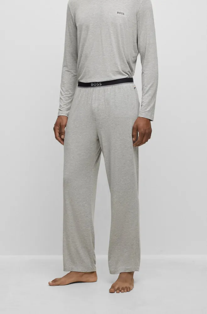 Stretch-modal pajama bottoms with logo waistband