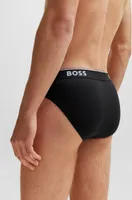 Three-pack of stretch-cotton briefs with logo waistbands