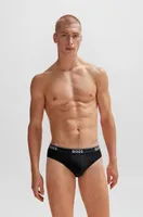 Three-pack of stretch-cotton briefs with logo waistbands