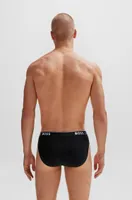 Three-pack of stretch-cotton briefs with logo waistbands