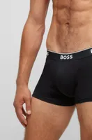 Three-pack of stretch-cotton trunks with logo waistbands