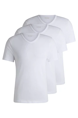 Three-pack of V-neck T-shirts cotton jersey