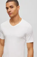 Three-pack of V-neck T-shirts cotton jersey
