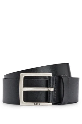 Italian-leather belt with antique-effect hardware