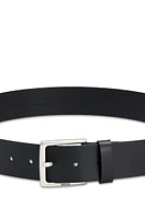 Italian-leather belt with antique-effect hardware