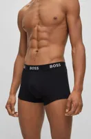 Five-pack of ribbed-cotton trunks with logo waistbands