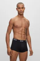 Five-pack of ribbed-cotton trunks with logo waistbands