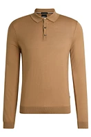 Slim-fit sweater wool with polo collar