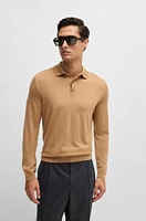 Slim-fit sweater wool with polo collar