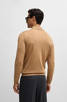 Slim-fit sweater wool with polo collar