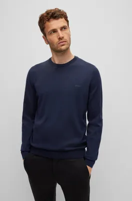 Logo-embroidered sweater wool