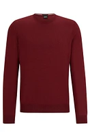 BOSS - Logo-embroidered sweater wool Dark Red