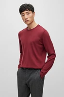 BOSS - Logo-embroidered sweater wool Dark Red