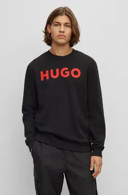 Cotton-terry regular-fit sweatshirt with logo print