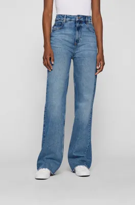 Regular-fit wide-leg jeans blue denim