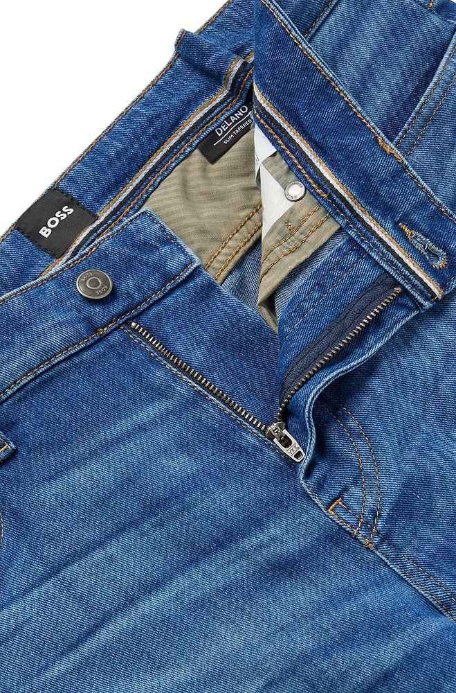 Slim-fit jeans blue Italian stretch-cotton denim