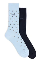 Two-pack of regular-length mercerized-cotton-blend socks