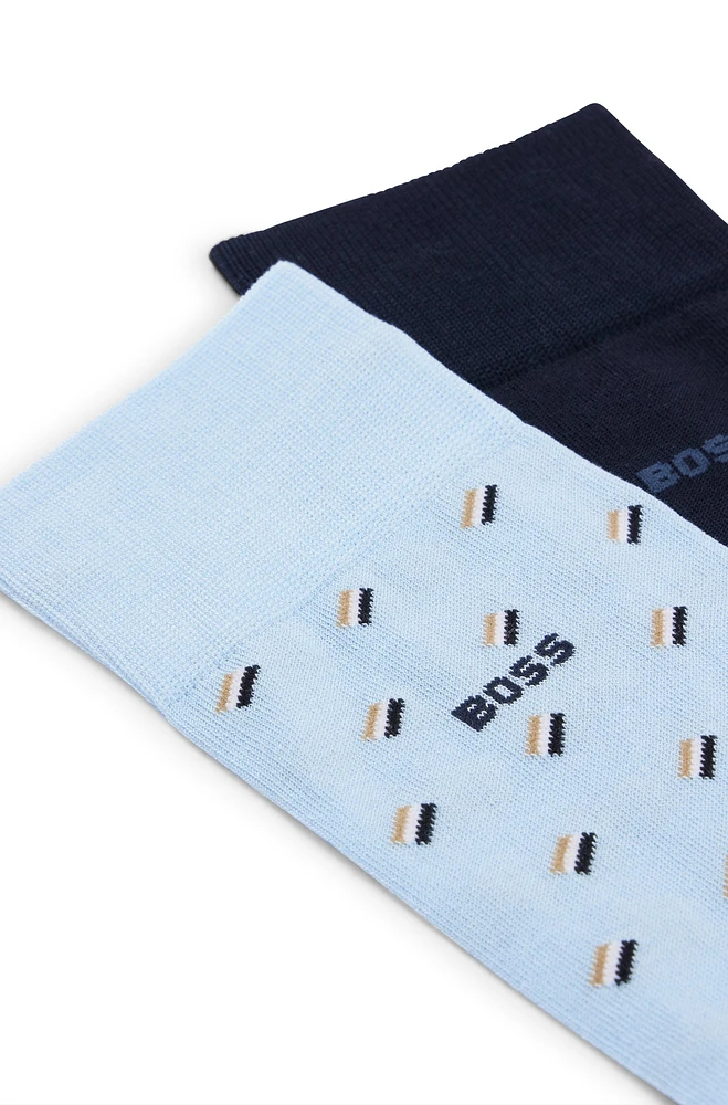 Two-pack of regular-length mercerized-cotton-blend socks