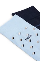 Two-pack of regular-length mercerized-cotton-blend socks