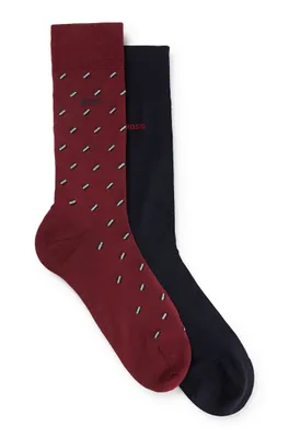 Two-pack of regular-length mercerized-cotton-blend socks