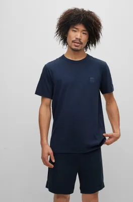 Cotton-jersey regular-fit T-shirt with logo patch