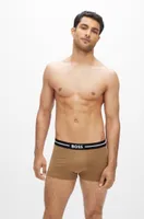 Three-pack of stretch-cotton trunks with logo waistbands