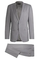 BOSS - Slim-fit suit performance wool serge Grey