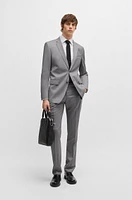 BOSS - Slim-fit suit performance wool serge Grey