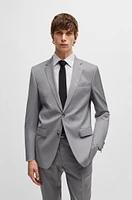 BOSS - Slim-fit suit performance wool serge Grey