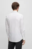 Camisa slim fit de popelín algodón planchado fácil