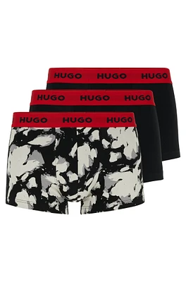 Triple-pack of stretch-cotton trunks with logo waistbands