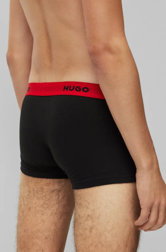 Triple-pack of stretch-cotton trunks with logo waistbands