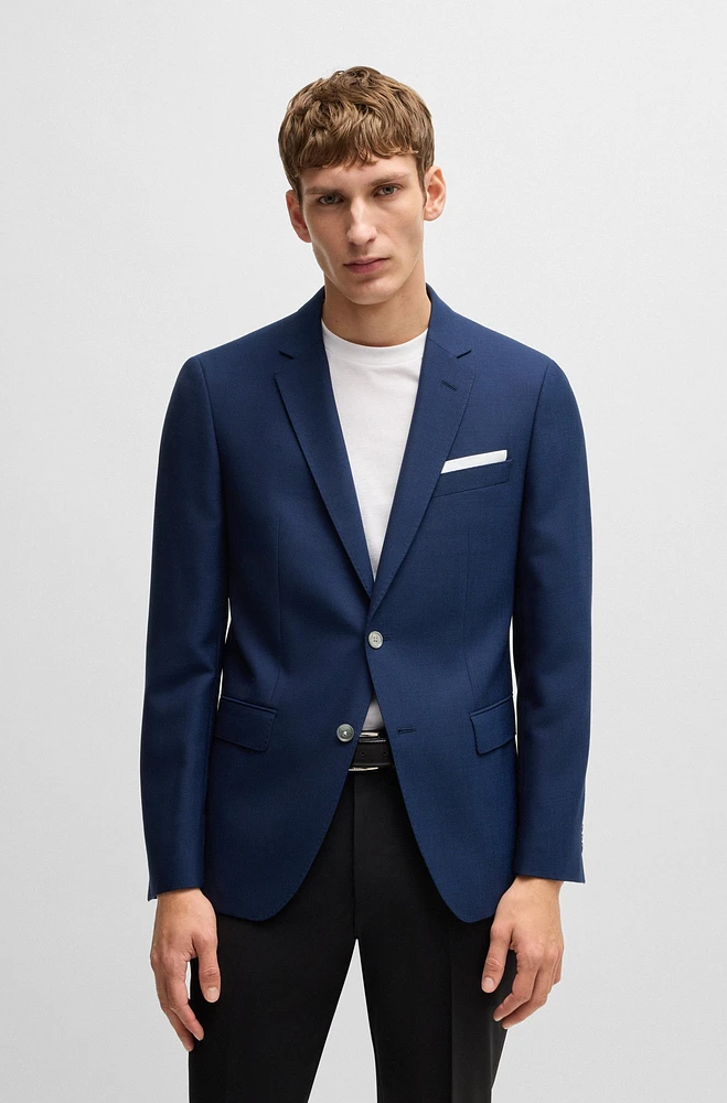 Slim-fit jacket patterned wool